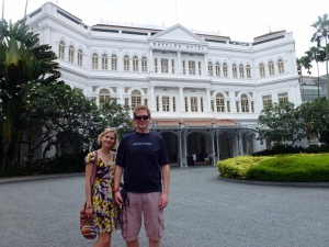 Martin and Corinna in front of Raffles