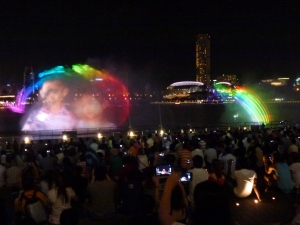 Water and lights show at the Marina Bay Sands
